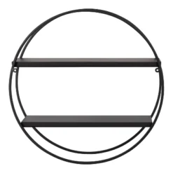 24" Diameter Sequoia Wood And Metal Round Wall Shelf - Kate & Laurel All Things Decor 12 24" Diameter Sequoia Wood And Metal Round Wall Shelf - Kate & Laurel All Things Decor -Decoro Shop GUEST 0611b927 d583 4e2e 9798 a1de29b1c419