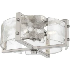 Possini Euro Design Prane Modern Industrial Ceiling Light Semi Flush Mount Fixture 17" Wide Brushed Nickel 4-Light Warped Glass For Bedroom Kitchen 13 Possini Euro Design Prane Modern Industrial Ceiling Light Semi Flush Mount Fixture 17" Wide Brushed Nickel 4-Light Warped Glass For Bedroom Kitchen -Decoro Shop GUEST 0b15a987 8368 4f37 ba90 8aa73cc6819f
