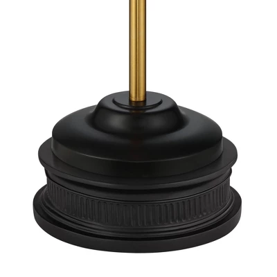 Possini Euro Design Roxie Modern Floor Lamp With Riser 65 1/2" Tall Brass Black Metal Sheer Linen Double Drum Shade For Living Room Bedroom Office 4 Possini Euro Design Roxie Modern Floor Lamp With Riser 65 1/2" Tall Brass Black Metal Sheer Linen Double Drum Shade For Living Room Bedroom Office - Image 4