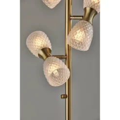 Nina Floor Lamp Antique Brass (Includes LED Light Bulb) - Adesso