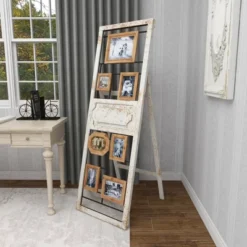 Wood 6 Slot Wall Photo Frame With Floor Stand Brown - Olivia & May -Decoro Shop GUEST 170be2e5 f24e 4b4e 93bc b06d1bf6ee02
