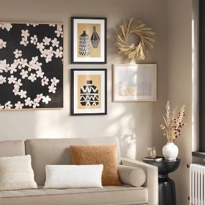 30" X 36" Ditsy Floral Framed Canvas Natural - Threshold™ 1 30" X 36" Ditsy Floral Framed Canvas Natural - Threshold™