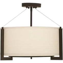 Possini Euro Design Stinson Modern Ceiling Light Semi Flush Mount Fixture 17 1/4" Wide Bronze 3-Light Linen Drum Shade For Bedroom Kitchen Living Room 9 Possini Euro Design Stinson Modern Ceiling Light Semi Flush Mount Fixture 17 1/4" Wide Bronze 3-Light Linen Drum Shade For Bedroom Kitchen Living Room -Decoro Shop GUEST 2b71da01 049e 492b 95b7 9d1db10f36e5