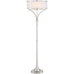 Possini Euro Design Modern Floor Lamp 64" Tall Brushed Nickel Silver Organza White Linen Drum Shade For Living Room Bedroom Office 14 Possini Euro Design Modern Floor Lamp 64" Tall Brushed Nickel Silver Organza White Linen Drum Shade For Living Room Bedroom Office -Decoro Shop GUEST 2f2e39ff e9bf 4d91 a0f8 80deeb6d9b9e