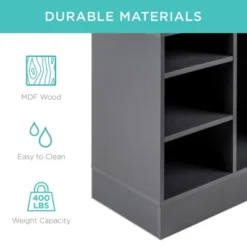 Best Choice Products 46in Shoe Storage Organization Rack Bench For Entryway, Bedroom W/ Padded Seat, 10 Cubbies - Gray -Decoro Shop GUEST 317b4c0f 8de9 4cb8 9ebc 4d1094553cf1