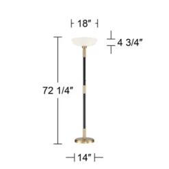 Possini Euro Design Modern Torchiere Floor Lamp Light Blaster LED 72.25" Tall Antique Brass And Matte Black Opal Glass For Living Room Bedroom 14 Possini Euro Design Modern Torchiere Floor Lamp Light Blaster LED 72.25" Tall Antique Brass And Matte Black Opal Glass For Living Room Bedroom -Decoro Shop GUEST 33d3cc3d 06e9 42bb b86e e88f18ba922e