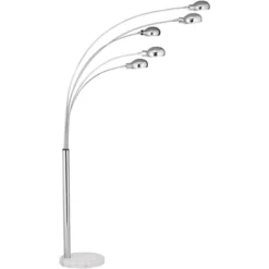 Possini Euro Design Infini Mid Century Modern Arc Floor Lamp 78" Tall Chrome 5 Light Swivel Dome Shades For Living Room Reading Bedroom Office House -Decoro Shop GUEST 33d7e1f3 ae7a 4f7e a423 3ed8e1218a84