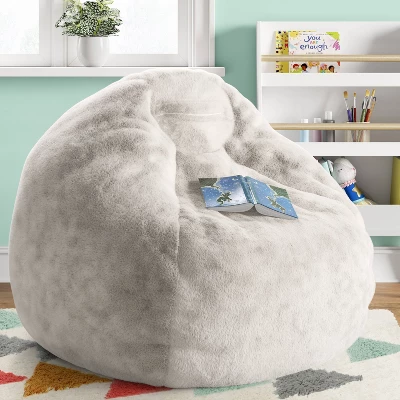 XL Fuzzy Kids' Bean Bag Cream - Pillowfort™ 1 XL Fuzzy Kids' Bean Bag Cream - Pillowfort™