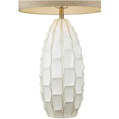 Possini Euro Design Cosgrove Modern Mid Century Table Lamp 32 3/4" Tall White Glazed Ceramic Beige Fabric Drum Shade For Bedroom Living Room Bedside 12 Possini Euro Design Cosgrove Modern Mid Century Table Lamp 32 3/4" Tall White Glazed Ceramic Beige Fabric Drum Shade For Bedroom Living Room Bedside -Decoro Shop GUEST 4071ce30 3ef3 4f98 9390 6f7c7f7a79d4