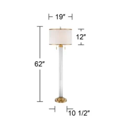 Possini Euro Design Cadence Modern Floor Lamp Standing 62" Tall Crystal Glass Column Satin Brass Linen Drum Shade For Living Room Bedroom Office House 13 Possini Euro Design Cadence Modern Floor Lamp Standing 62" Tall Crystal Glass Column Satin Brass Linen Drum Shade For Living Room Bedroom Office House -Decoro Shop GUEST 423dd824 c25c 42b8 bded 634e5ab89186