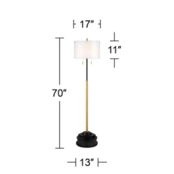 Possini Euro Design Roxie Modern Floor Lamp With Riser 65 1/2" Tall Brass Black Metal Sheer Linen Double Drum Shade For Living Room Bedroom Office 13 Possini Euro Design Roxie Modern Floor Lamp With Riser 65 1/2" Tall Brass Black Metal Sheer Linen Double Drum Shade For Living Room Bedroom Office -Decoro Shop GUEST 42578b79 4448 4bbc a6ef e922883a43ee