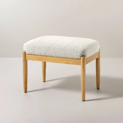 Boucle Upholstered Wood Ottoman - Hearth & Hand™ With Magnolia 8 Boucle Upholstered Wood Ottoman - Hearth & Hand™ With Magnolia - Image 8