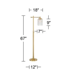 Possini Euro Design Kinsey Modern Downbridge Floor Lamp 67" Tall Warm Brass Metal Stone Pattern Glass Shade For Living Room Reading Bedroom Office 14 Possini Euro Design Kinsey Modern Downbridge Floor Lamp 67" Tall Warm Brass Metal Stone Pattern Glass Shade For Living Room Reading Bedroom Office -Decoro Shop GUEST 461da0e8 8e4f 4dd3 83f5 893c649dceab
