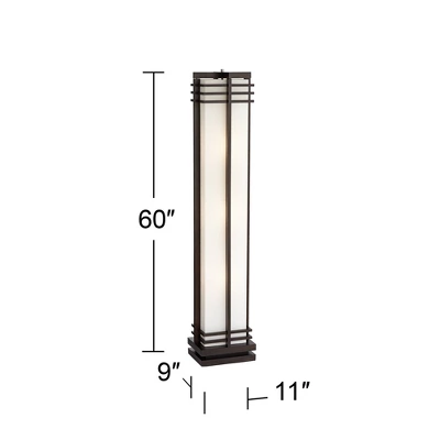 Possini Euro Design Modern Art Deco Floor Lamp Standing 60" Tall Espresso Wood Beige Linen Column Shade For Living Room Bedroom Office House Home 8 Possini Euro Design Modern Art Deco Floor Lamp Standing 60" Tall Espresso Wood Beige Linen Column Shade For Living Room Bedroom Office House Home - Image 8