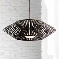 Possini Euro Design Planet Black Large Pendant Light 31 1/2" Wide Mid Century Modern White Glass For Dining Room House Foyer Kitchen Island Entryway