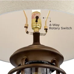 Franklin Iron Works Andreas Industrial Table Lamp 26" High Brown Metal With Nightlight LED And USB Charging Port Oatmeal Shade For Living Room Desk 9 Franklin Iron Works Andreas Industrial Table Lamp 26" High Brown Metal With Nightlight LED And USB Charging Port Oatmeal Shade For Living Room Desk -Decoro Shop GUEST 48784dc5 bb0b 4357 a102 7b377aac726c