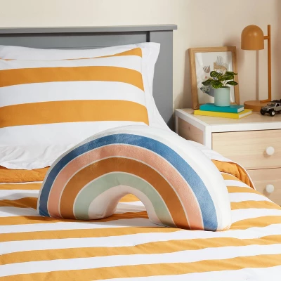 Rainbow Weighted Plush Kids' Throw Pillow White/Blush - Pillowfort™ 1 Rainbow Weighted Plush Kids' Throw Pillow White/Blush - Pillowfort™