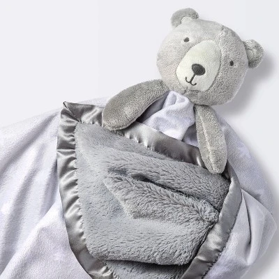 Large Security Blanket Bear - Cloud Island™ Gray 2 Large Security Blanket Bear - Cloud Island™ Gray - Image 2