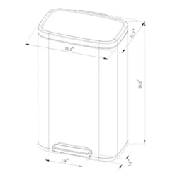 45L Rectangular Step Trash Can - Brightroom™ -Decoro Shop GUEST 4a2ac669 6c4c 4843 a3d3 992611e508bc