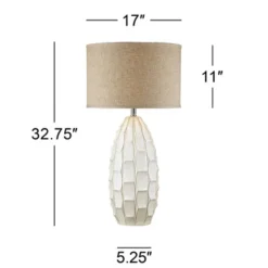 Possini Euro Design Cosgrove Modern Mid Century Table Lamp 32 3/4" Tall White Glazed Ceramic Beige Fabric Drum Shade For Bedroom Living Room Bedside 11 Possini Euro Design Cosgrove Modern Mid Century Table Lamp 32 3/4" Tall White Glazed Ceramic Beige Fabric Drum Shade For Bedroom Living Room Bedside -Decoro Shop GUEST 53bf3a95 df5f 48d6 9796 6dc6eda7d7ac