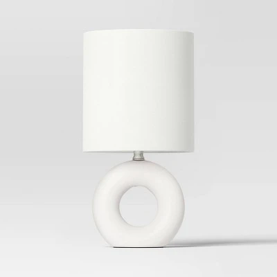 Abstract Ceramic Mini Table Lamp White - Threshold™ 4 Abstract Ceramic Mini Table Lamp White - Threshold™ - Image 4