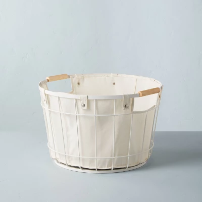 Wire & Fabric Laundry Hamper Sour Cream - Hearth & Hand™ With Magnolia 2 Wire & Fabric Laundry Hamper Sour Cream - Hearth & Hand™ With Magnolia - Image 2