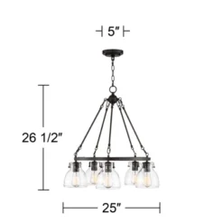 Possini Euro Design Bellis Bronze Wagon Wheel Pendant Chandelier 25" Wide Modern Clear Glass 5-Light Fixture For Dining Room House Kitchen Island Home 14 Possini Euro Design Bellis Bronze Wagon Wheel Pendant Chandelier 25" Wide Modern Clear Glass 5-Light Fixture For Dining Room House Kitchen Island Home -Decoro Shop GUEST 618dbfc5 4583 4867 8ae1 6096256d5a37