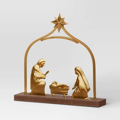 3pc Metal Christmas Nativity Scene Figurine Set - Wondershop™ Gold 3 3pc Metal Christmas Nativity Scene Figurine Set - Wondershop™ Gold - Image 3