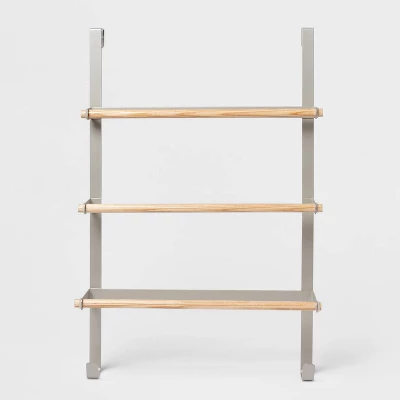 Over The Door Tiered Towel Rack With Wood - Brightroom™ 3 Over The Door Tiered Towel Rack With Wood - Brightroom™ - Image 3