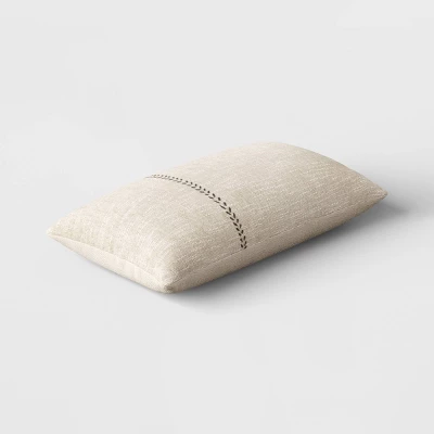 Oversized Stitched Lumbar Throw Pillow Neutral - Threshold™ 2 Oversized Stitched Lumbar Throw Pillow Neutral - Threshold™ - Image 2