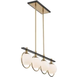 Possini Euro Design Carlyn Brass Black Linear Island Pendant Chandelier 33" Wide Modern White Glass Shade 4-Light LED Fixture For Dining Room Kitchen 13 Possini Euro Design Carlyn Brass Black Linear Island Pendant Chandelier 33" Wide Modern White Glass Shade 4-Light LED Fixture For Dining Room Kitchen -Decoro Shop GUEST 7b723cfb 4a18 401d 8111 b6d8a9faf61f