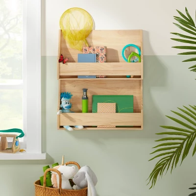 2 Tier Wood Kids' Book Shelf Natural - Pillowfort™ 1 2 Tier Wood Kids' Book Shelf Natural - Pillowfort™