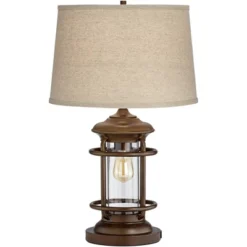Franklin Iron Works Andreas Industrial Table Lamp 26" High Brown Metal With Nightlight LED And USB Charging Port Oatmeal Shade For Living Room Desk 13 Franklin Iron Works Andreas Industrial Table Lamp 26" High Brown Metal With Nightlight LED And USB Charging Port Oatmeal Shade For Living Room Desk -Decoro Shop GUEST 81e3b76f 0c73 49e1 863b ee64ce20556e