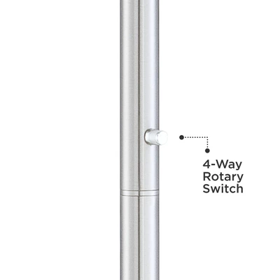 Possini Euro Design Meridian Light Blaster Modern Torchiere Floor Lamp 72" Tall Brushed Nickel LED Frosted Glass Shade For Living Room Bedroom Office 3 Possini Euro Design Meridian Light Blaster Modern Torchiere Floor Lamp 72" Tall Brushed Nickel LED Frosted Glass Shade For Living Room Bedroom Office - Image 3