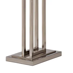 Possini Euro Design Modern Floor Lamp 62" Tall Brushed Nickel Openwork Rectangular Profile Off White Fabric Shade For Living Room Reading -Decoro Shop GUEST 8b7ff47a 428f 40e2 8e52 8e425d2241d9