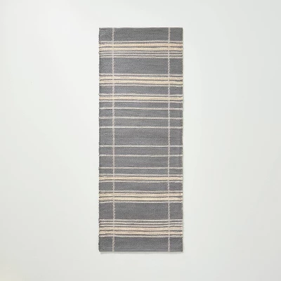 Wool Blend Variegated Stripe Area Rug Dark Gray - Hearth & Hand™ With Magnolia 4 Wool Blend Variegated Stripe Area Rug Dark Gray - Hearth & Hand™ With Magnolia - Image 4