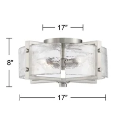 Possini Euro Design Prane Modern Industrial Ceiling Light Semi Flush Mount Fixture 17" Wide Brushed Nickel 4-Light Warped Glass For Bedroom Kitchen 14 Possini Euro Design Prane Modern Industrial Ceiling Light Semi Flush Mount Fixture 17" Wide Brushed Nickel 4-Light Warped Glass For Bedroom Kitchen -Decoro Shop GUEST 968afca0 1c02 432c 9354 62d2a6a517c1