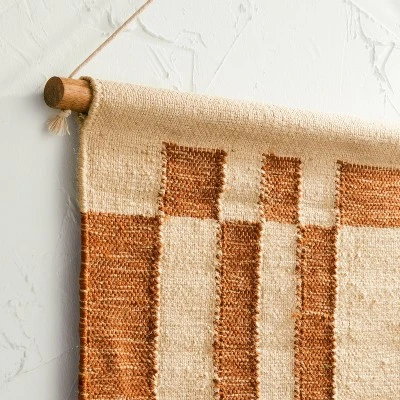 24" X 36" Hand Woven Jute/Polyester Wall Art With Wooden Dowel - Threshold™ 2 24" X 36" Hand Woven Jute/Polyester Wall Art With Wooden Dowel - Threshold™ - Image 2