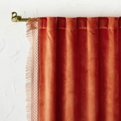 1pc Light Filtering Velvet Macrame Trim Window Curtain Panel Burnt Orange - Opalhouse™ Designed With Jungalow™ 7 1pc Light Filtering Velvet Macrame Trim Window Curtain Panel Burnt Orange - Opalhouse™ Designed With Jungalow™ -Decoro Shop GUEST 9bfd56a0 ad5c 4df0 98b1 851ec6623ce3