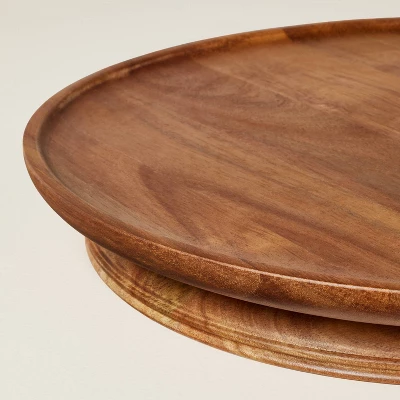 14" Wooden Pedestal Lazy Susan Brown - Hearth & Hand™ With Magnolia 2 14" Wooden Pedestal Lazy Susan Brown - Hearth & Hand™ With Magnolia - Image 2