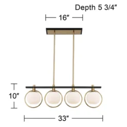 Possini Euro Design Carlyn Brass Black Linear Island Pendant Chandelier 33" Wide Modern White Glass Shade 4-Light LED Fixture For Dining Room Kitchen 14 Possini Euro Design Carlyn Brass Black Linear Island Pendant Chandelier 33" Wide Modern White Glass Shade 4-Light LED Fixture For Dining Room Kitchen -Decoro Shop GUEST 9db9d07e 0dff 4ca8 821a 97332964a524