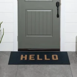 1'7.5"x3'11" 'Hello' Doormat Black/Tan - Threshold™ 7 1'7.5"x3'11" 'Hello' Doormat Black/Tan - Threshold™ -Decoro Shop GUEST a27f9ca5 14a7 4fc2 8728 28e6d1b52f17
