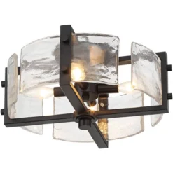 Possini Euro Design Adri Modern Ceiling Light Flush Mount Fixture Black 16 1/2" Wide Black 4-Light Textured Glass For Bedroom Kitchen Living Room Home 9 Possini Euro Design Adri Modern Ceiling Light Flush Mount Fixture Black 16 1/2" Wide Black 4-Light Textured Glass For Bedroom Kitchen Living Room Home -Decoro Shop GUEST a29e2728 a2a8 47bd a8a0 8adc1aad4007