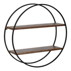 24" Diameter Sequoia Wood And Metal Round Wall Shelf - Kate & Laurel All Things Decor 18 24" Diameter Sequoia Wood And Metal Round Wall Shelf - Kate & Laurel All Things Decor -Decoro Shop GUEST a3fb1e05 6807 4381 baff 5fe72a0f94e9