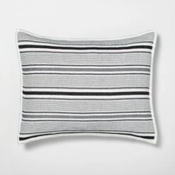 Textured Stripe Pillow Sham Dark Gray/Cream - Hearth & Hand With Magnolia 8 Textured Stripe Pillow Sham Dark Gray/Cream - Hearth & Hand With Magnolia -Decoro Shop GUEST b0608181 3b6d 4688 8af4 76eb9e213a88