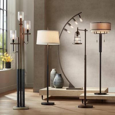 Franklin Iron Works Arcos Industrial Arc Floor Lamp 71" Tall Bronze Brown Metal Dimmable LED Decor For Living Room Reading Bedroom Office House Home 8 Franklin Iron Works Arcos Industrial Arc Floor Lamp 71" Tall Bronze Brown Metal Dimmable LED Decor For Living Room Reading Bedroom Office House Home - Image 8