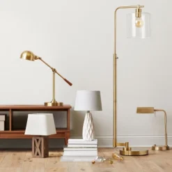 Washed Wood Box Small Lamp Base Brown - Threshold