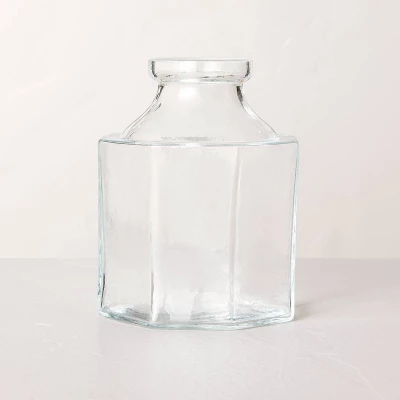Octagonal Clear Glass Bottle Vase - Hearth & Hand™ With Magnolia 4 Octagonal Clear Glass Bottle Vase - Hearth & Hand™ With Magnolia - Image 4