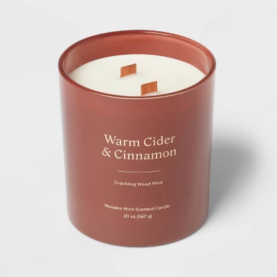 20oz Glass Woodwick Warm Cider & Cinnamon Candle - Threshold™ 3 20oz Glass Woodwick Warm Cider & Cinnamon Candle - Threshold™ - Image 3