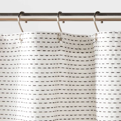Woven Dotted Line Shower Curtain - Threshold™ 2 Woven Dotted Line Shower Curtain - Threshold™ - Image 2
